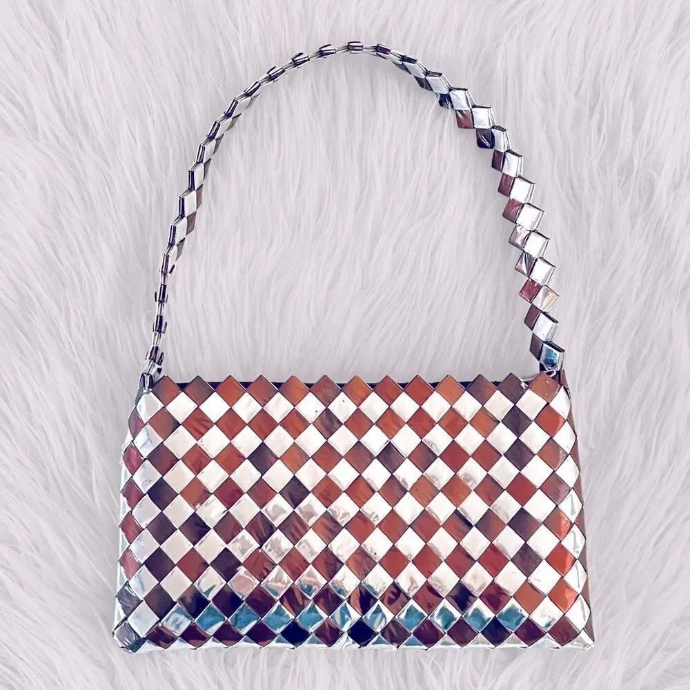 Metallic Candy Wrapper Handbag Purse